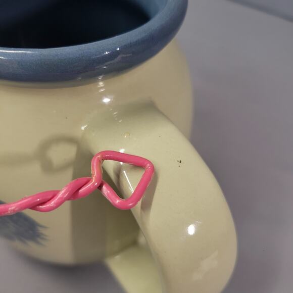 Vintage Rooster Farmhouse Vase Pitcher Jug 1983 Ceramic Handle 6" by Jacaman - Picture 10 of 12